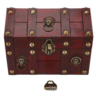 Scatola Portaoggetti Vintage in Legno Decorazione Antica Retro Elegante Baule del Tesoro Scatola Portaoggetti con