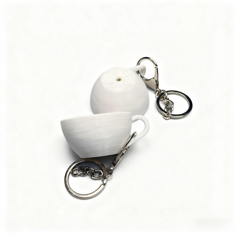 Simulation Clicker Key Chain 3D Printed Coffee Calming Keychain Finger Button Pendant Bag Pendant
