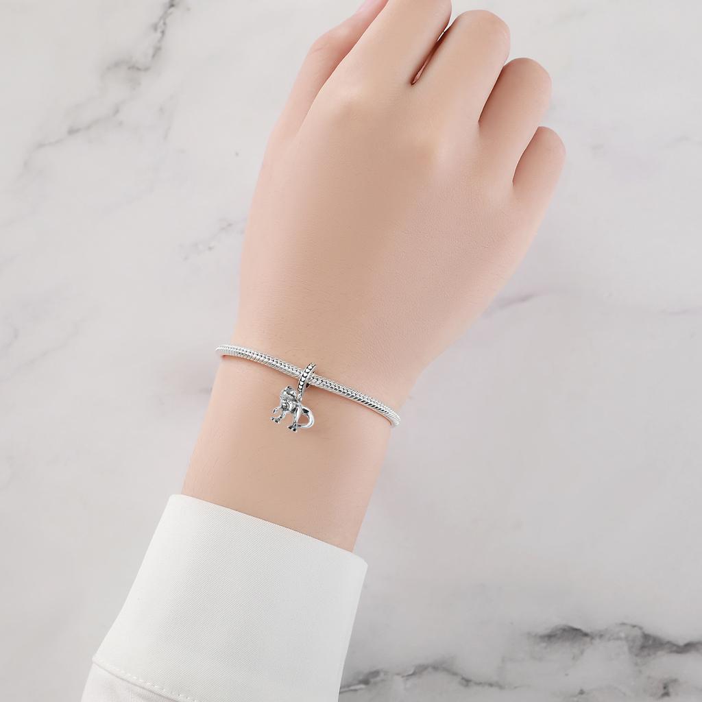 Authentic Original Copper Metal Charm Bead Components Luxury Tyrannosaurus Rex Animal Pendant Bead Component Bead Components Compatible With Bracelet