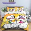 Diddl Pattern Bedding,Quilt Set Quilt Cover Pillowcase Home Birthday Gift (1 * Duvet Cover + 2 * Pillowcase, Without Core)
