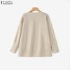 ZANZEA Women Casual Irregular Hem Loose Autumn Long Sleeve Sweatshirt