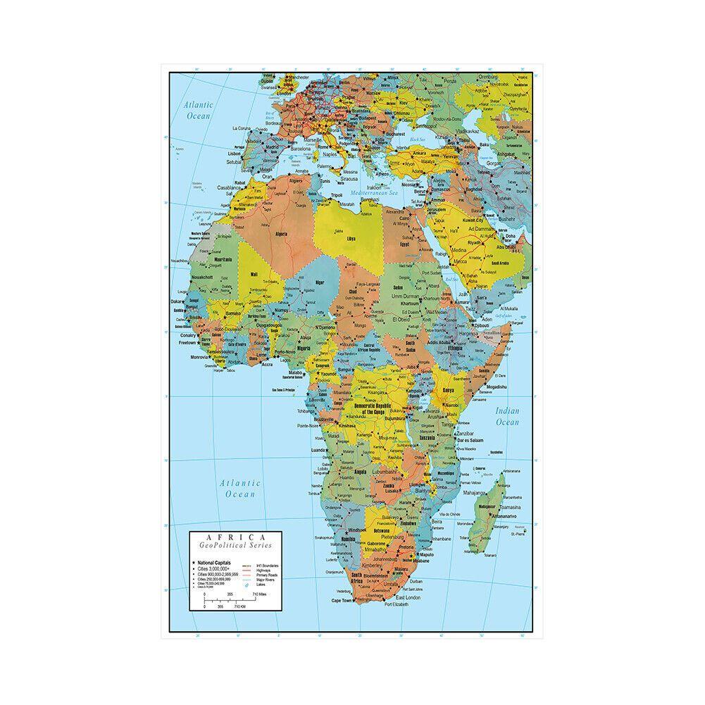 Tapestry Political Map of Africa details 75x100