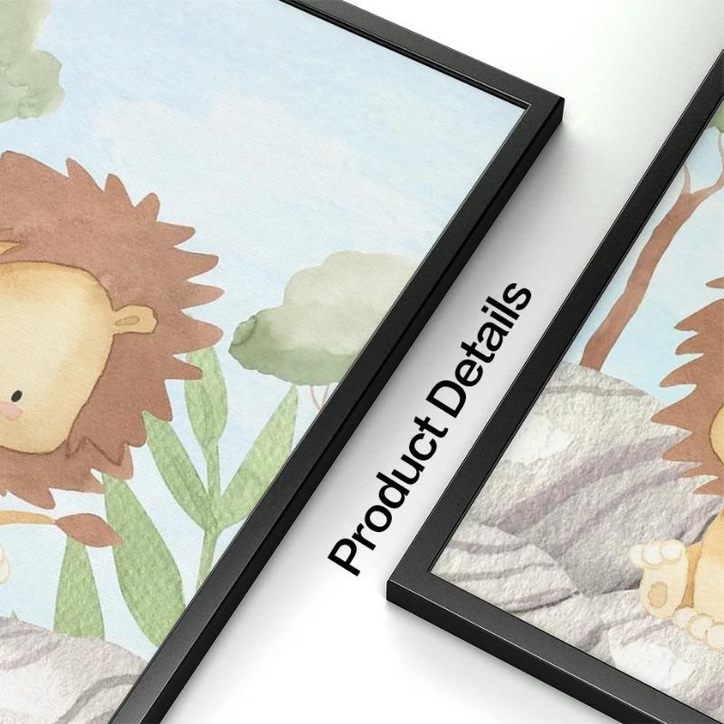 Cute Animal Giraffe Tiger Lion Monkey Zebra Wall Art Mural Canvas Painting Poster Print Wall Pictures Kids Baby Room Home Decor