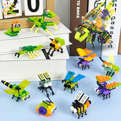HUIQIBAO 12in1 Moc Insektenmodell Bausteine Fliege Biene Stadt Konstruktionssteine Set Kinder Puzzle Zusammenbauen Spielzeug für Kinder
