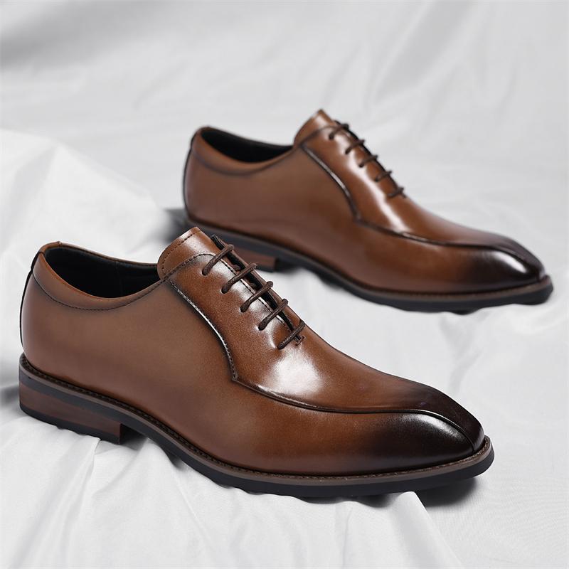 Fashion British Style Men's Business Leather Shoes Classic Gentleman High Quality Style Groom's Wedding Dress Black Brown Plus Size