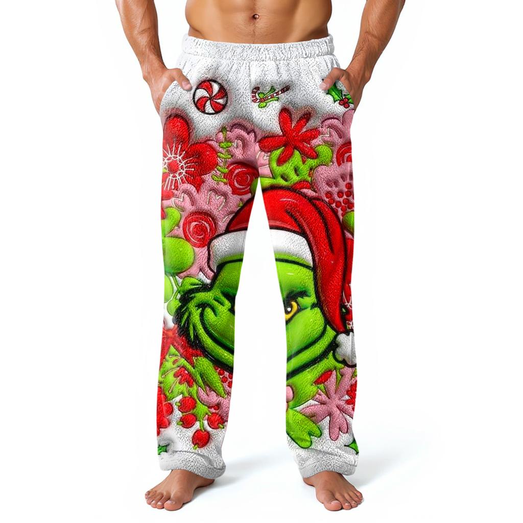 Men's Allover Printed Home Pants Sleeping Pajama Pants Long Pants Pajama Pants