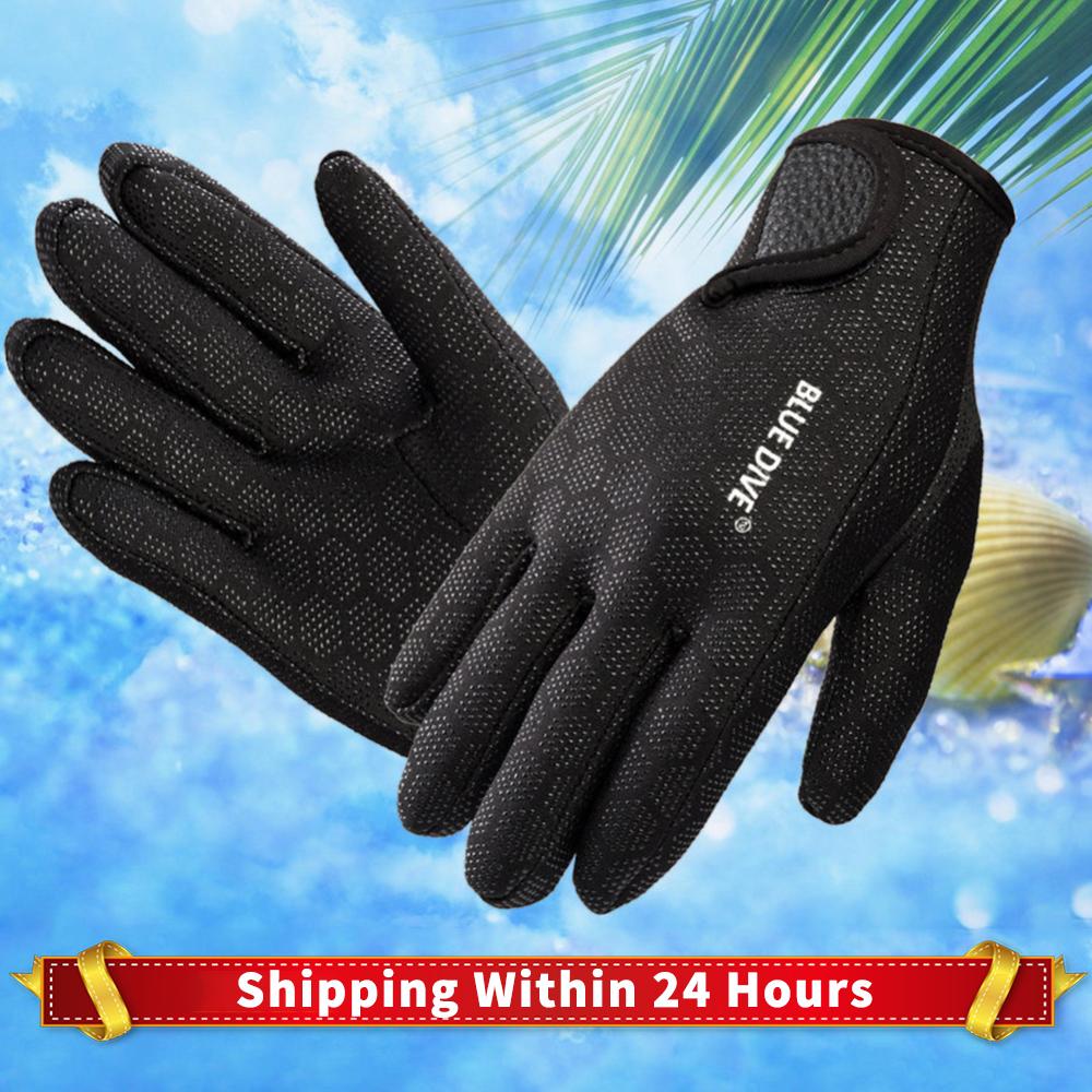 1.5mm Water Gloves Adults Women Men Diving Gloves Five Finger Warm Wetsuit Winter Gloves for Scuba Diving Snorkeling Surfing