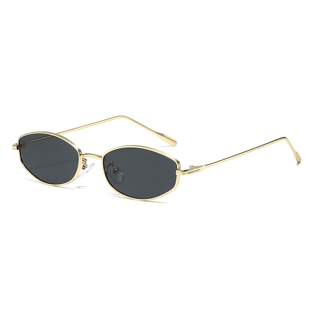 New ultra-light fine metal small oval sunglasses, millennial spice girls style daily riding, self-driving vacation sunshade sunglasses