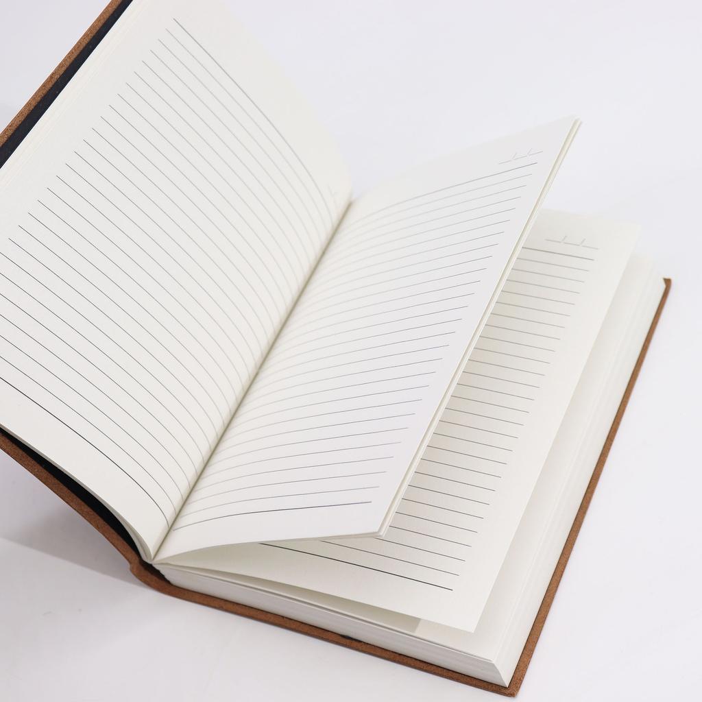 Leather Notebook Dark Tan 100 Lined Pages 20x15cm