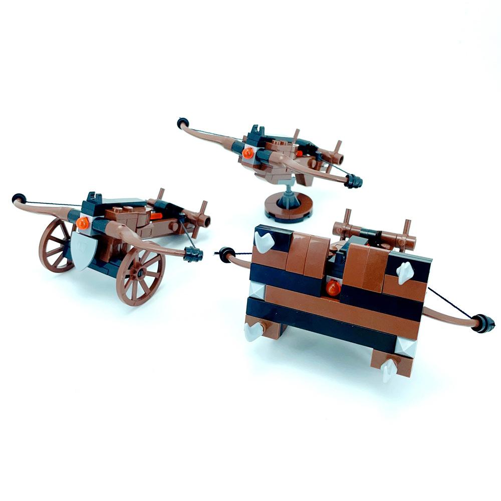 Medieval Roman Castle Legion Crossbow Gun Car Catapulted Military Weapons Building Block Crossbow Bow