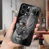 Black and White Double Lion Pattern Phone Case Suitable for iPhone 17 16 15 14 13 12 11 Pro/Max/Plus Anti Drop and Shockproof