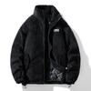 Winter Fashion Casual Parkas Men Stand Collar Solid Color Outerwear Corduroy Thicken Warm Jacket Padded Jacket