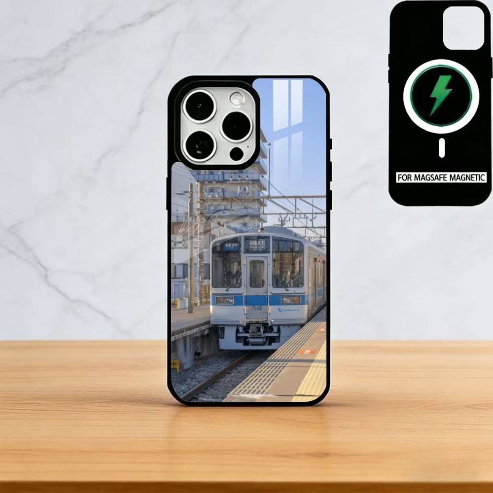 Japanese Trains and City Views Phone Case For iPhone17,16,15,14,13,12,11 Plus,Pro Magnetic For Magsafe Wireless Charging