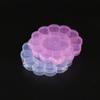 Heart & Flower Shaped Transparent Compartment Storage Box for DIY Beading and Nail Art Accessories, Cartoon Design with Lid.