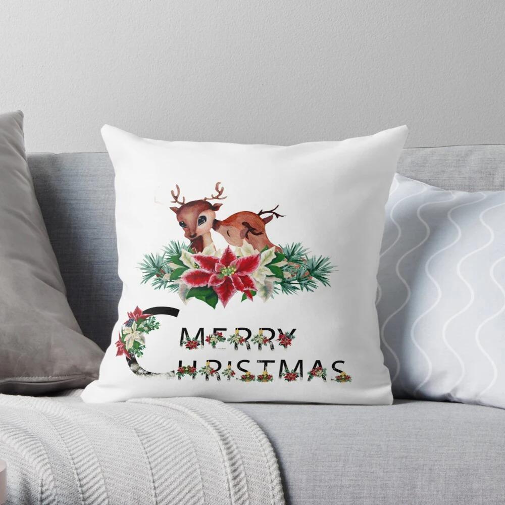 Merry Christmas Decoration Home Pillowcase Cushion Cover Autumn 45X45Cm Living Room Sofa Bed Pillowcase