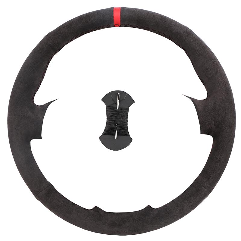 Suede Leather Car Steering Wheel Cover For Ford Transit Connect Tourneo  Grand Tourneo Connect 2014- Black thead
