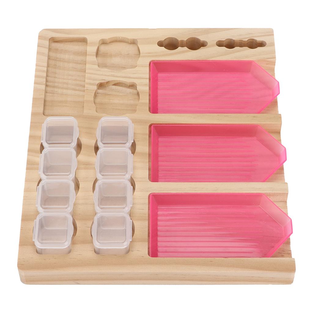 Rhinestone Tray Short Pink Crystal Plate DIY HandMade Storage Rack Combination Set