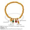 Retro Premium Sense · DIY Love Star Moon Pendant Gold Bead Bracelet Stainless Steel Gold Plated Jewelry