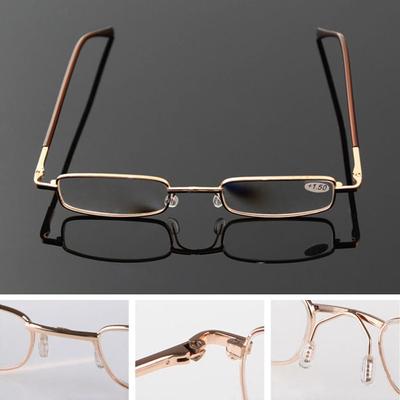 Elegant Eye Protection Reading Glasses Ultralight Metal Square Eyeglasses Hyperopia Glasses for Men Women