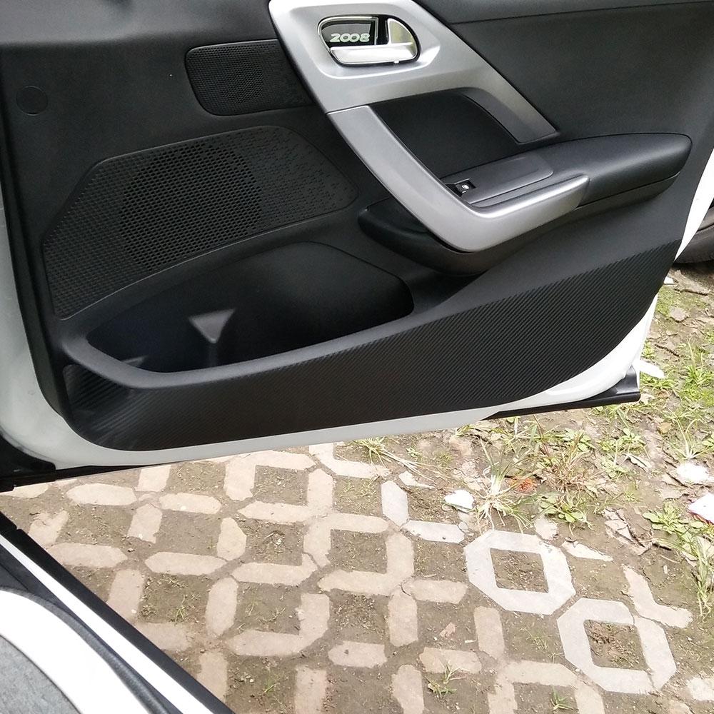 Carbon Fiber Vinyl Inner Door Protection Film Sticker Case for Peugeot 2008 2014 2015 2016 2017