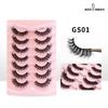 RED SIREN Lashes Mink Fluffy 7 Pairs / pack Natural Wispy Messy Manga Lashes Free Shipping False Eyelashes Makeup