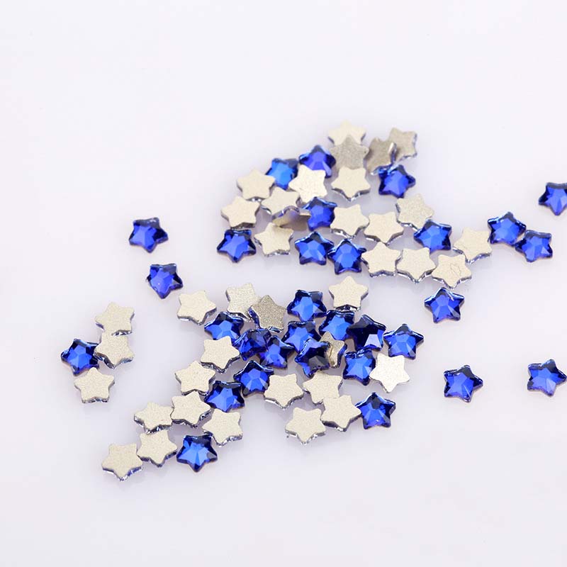 Diy Nail Art Sticker Flat Back Crystal Rhinestones Star Shape Craft Shiny Embellishment Phone Case Decorative Glue-on CZ Diamond