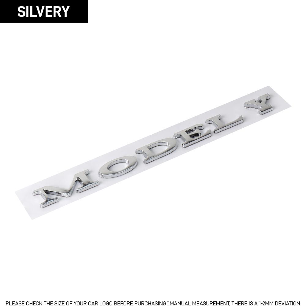 3D ABS Silver Red Black Logo Model Y X S Emblem Letters Nameplate Car Rear Trunk Badge Decal For Tesla Accessories