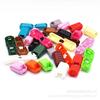 Colorful Plastic Button Tail Clip Bell Rope Stopper Elastic Shoelace Adjustment Buckle
