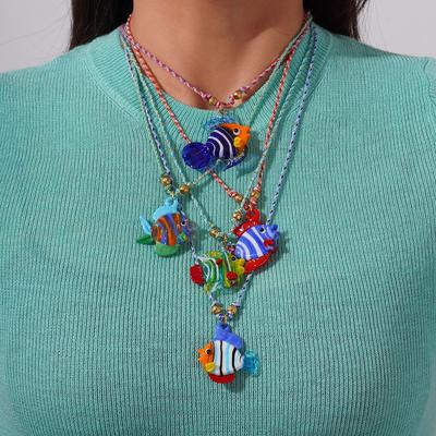 Bohemia Fish Pendant Necklace Childishness Ocean Style Beach Choker Tropical Fish Necklace  Summer