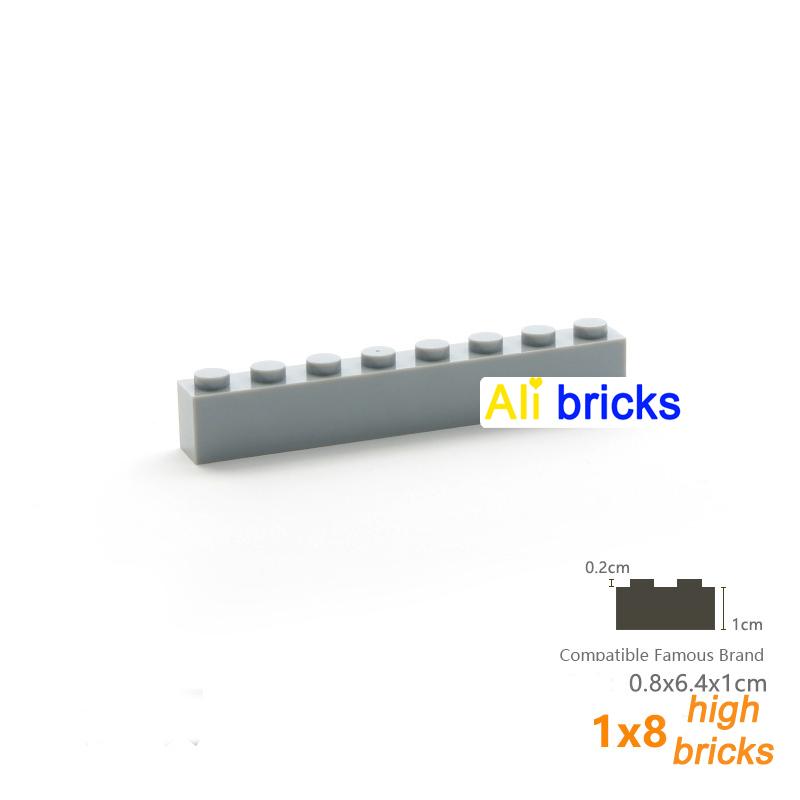 6pcs/lot DIY Blocks Building Bricks Thick 1X8 Educational Assemblage Construction Toys for Children Size Compatible With Brand