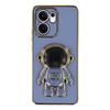 For Oppo Reno13 F 4G/5G Case Electroplating Soft TPU Phone Cover with Astronaut Hidden Kickstand