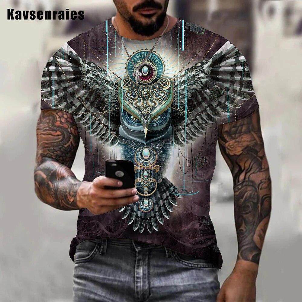 

Футболка с 3D принтом забавных животных, совы и птицы, уличная одежда в стиле Харадзюку для мальчиков и девочек, крутая футболка, мужская летняя повседневная футболка с коротким рукавом 6XL