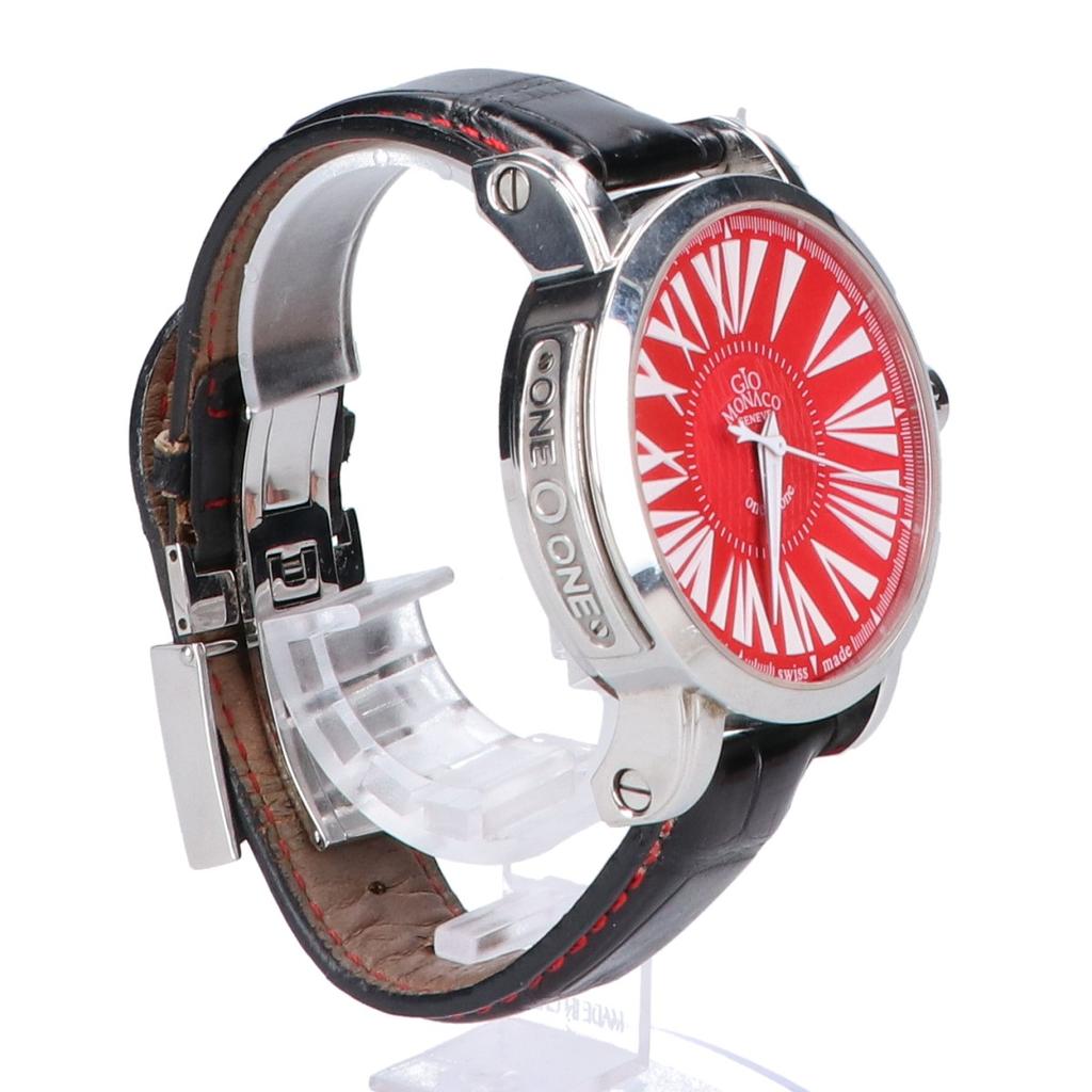 GIO MONACO  101TH One-O-One 500-piece Limited Edition Mechanical Automatic Watches Silver / Red / NavyUsed