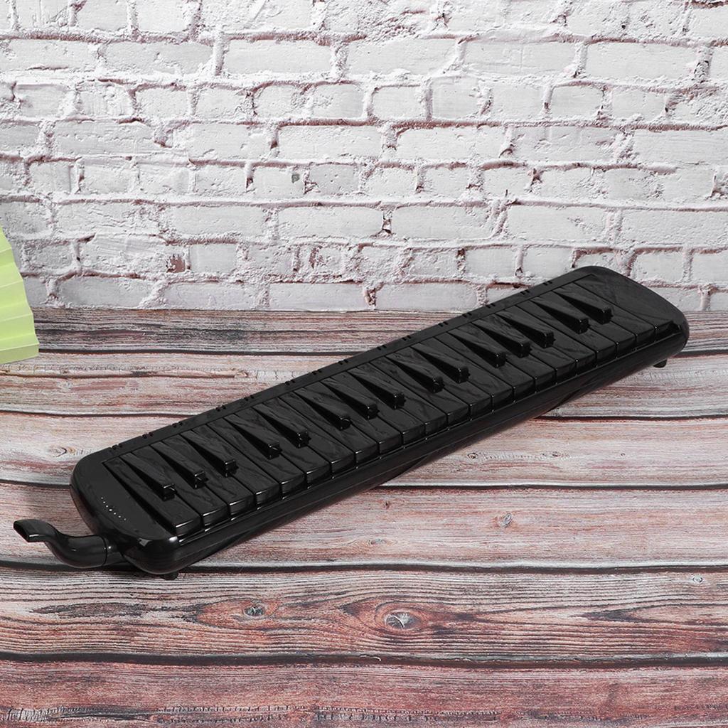 Melodica 37 Key Wind Musical Instrument Suitable for Beginner Practice Bag F37s(Black )