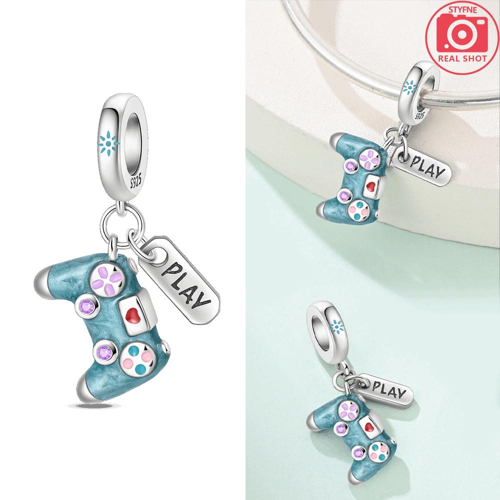 Pink Shoes Game Console Swan Pendant Moon Baby Original Beads Fit Bracelet Women Copper Children'S Day Gifts Set Jewelry