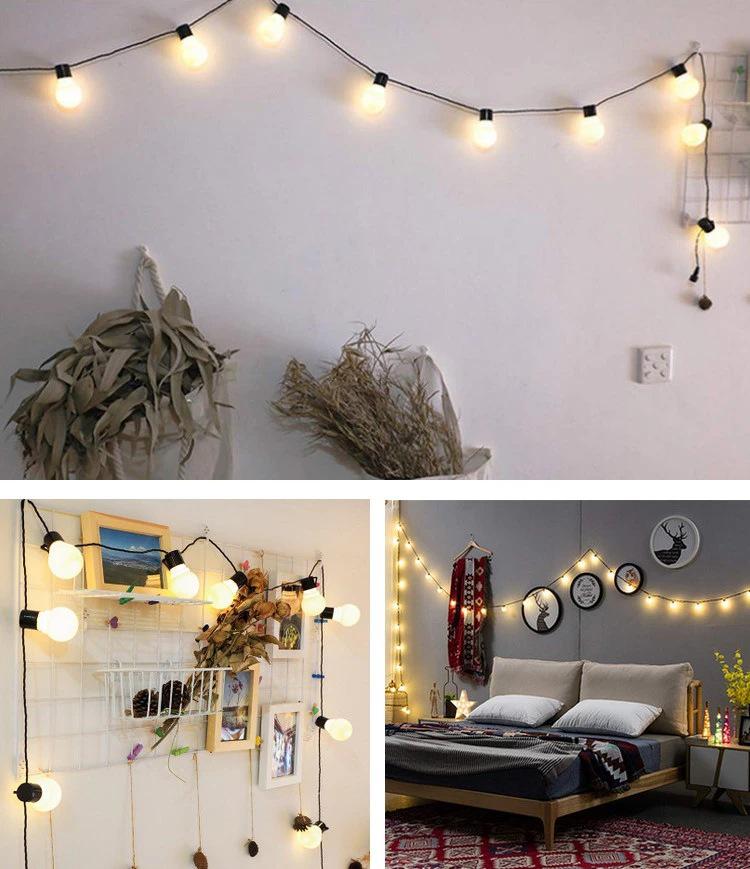 LED Solar Vintage String Lights - Outdoor Garden Transparent Ball Bulbs