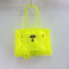 Borsa Tote in PVC Trasparente tipo Gelatina con Chiusura Borsa a Spalla Grande Capacità per Uso Quotidiano