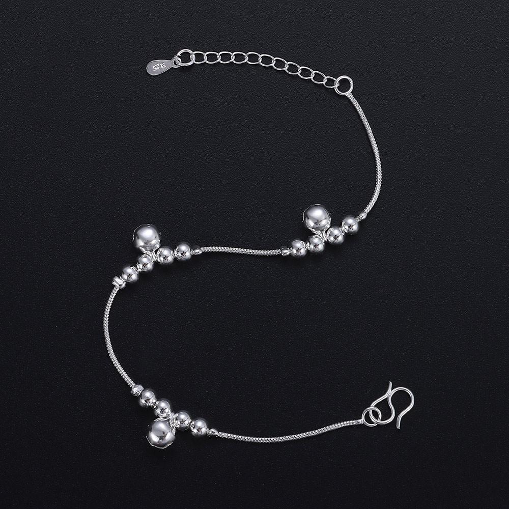 Simple Fashion Jewelry Silver Plated Chain Foot Anklet Bells Bead Ankle Bracelet