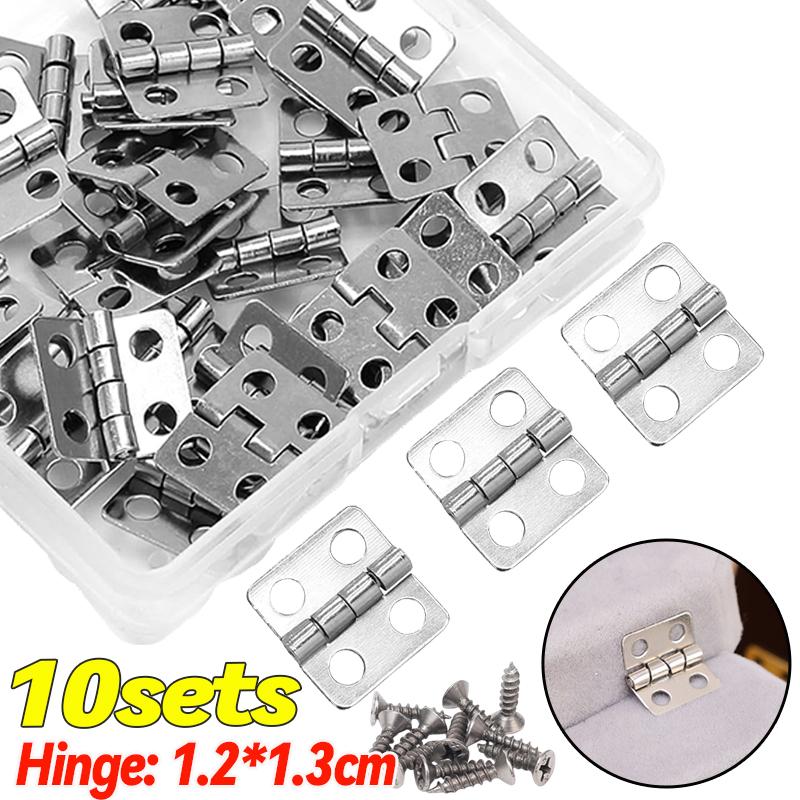 Mini Dollhouse Hinges 180 Degree Folding Hinge DIY Craft Wooden Jewelry Box Miniature Furniture Cabinet Closet Hinges with Screw