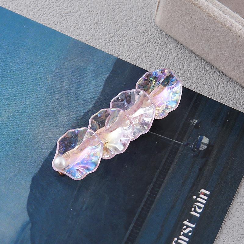New style cream shell starfish knot hair clip female forest sweet and simple girl heart cute duckbill clip