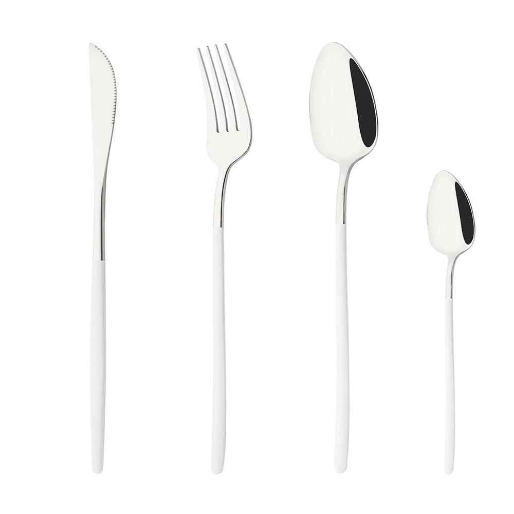 4Pcs Cutlery Set Black Gold Dinnerware Stainless Steel Silverware Knife Fork Spoon Tableware Flatware Set Kitchen Accessories