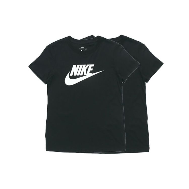 Nike Sportswear Essential Classic Logo Short Sleeve T-Shirt Women Tops Black BV6170-010