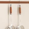 Stainless Steel Large Colander Anti Scalding High Quality Fried Sieve Spoon Heat Resistant Wooden Handle Mesh Strainer