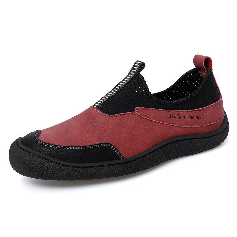 Plus Size Men s Moccasin Loafers - New Lazy Slip-ons, British Casual Style 39 красный