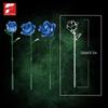 12 blaue Rosenblüten Bausteine Blumenstrauß Modell Ziegel Heimdekoration Kinder DIY Lernspielzeug Mädchen Romantische Geschenke