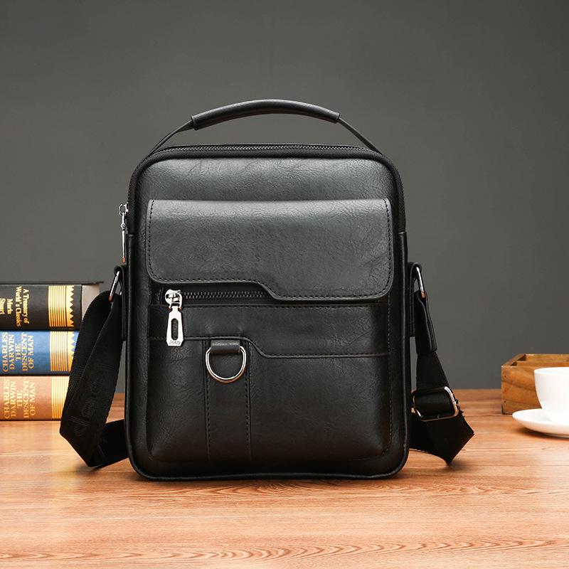 

Business leisure commuter backpack shoulder messenger bag men s portable vertical large-capacity leather bag batch breathable and wear-resistant