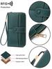 Vintage Elegante Damen Lange Geldbörse RFID Bifold Multifunktionale Reißverschluss Handtasche Münzfach Multifunktionaler Kreditkartenhalter