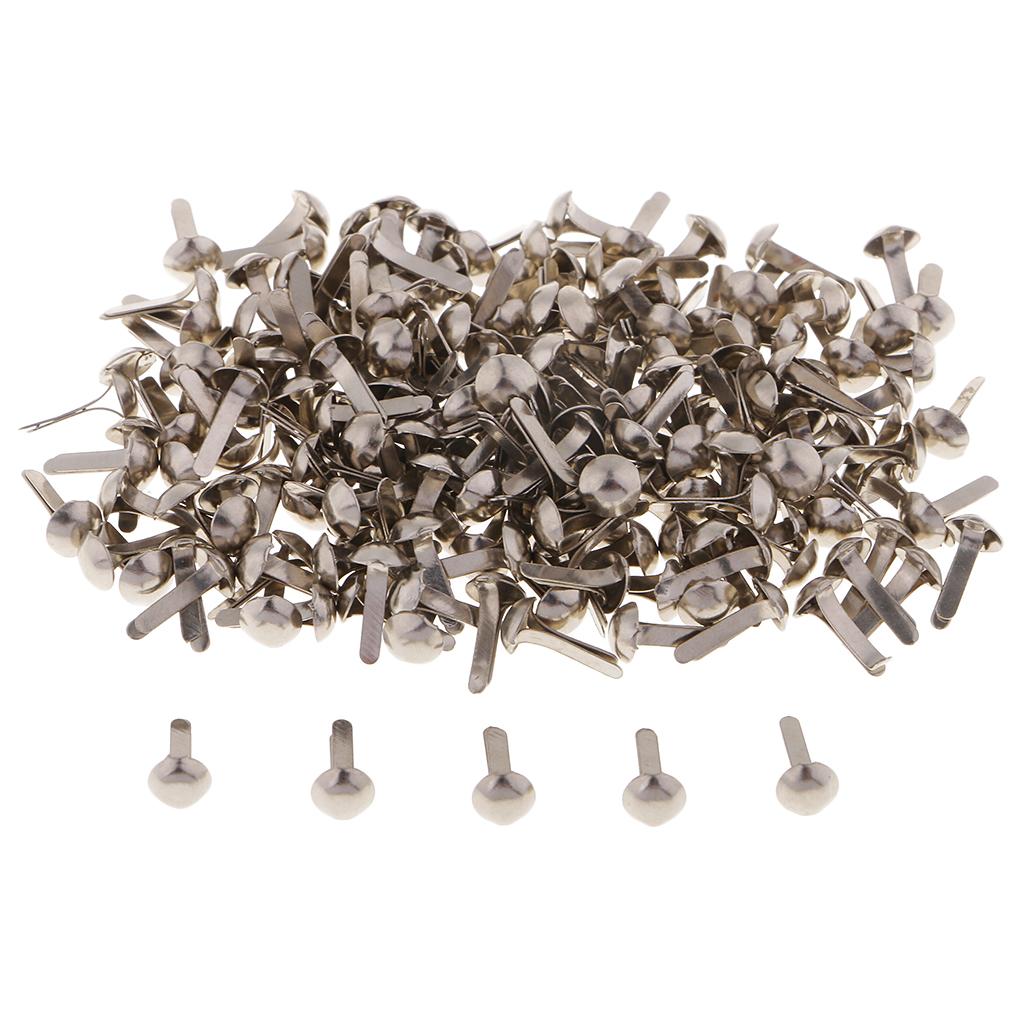 200 Pieces Mini Round Fasteners Metal Brads Paper Fasteners Scrapbooking Embellishment