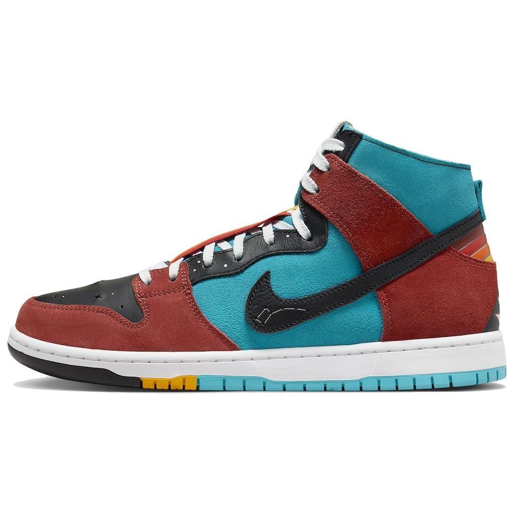 Nike x Di orr Greenwood SB Dunk Hi Decon QS Turquoise Blue Red Men s FQ1775-400 EU 37.5