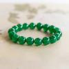Moisturizing and transparent green agate bracelet, simple and versatile, single circle round bead jade bracelet